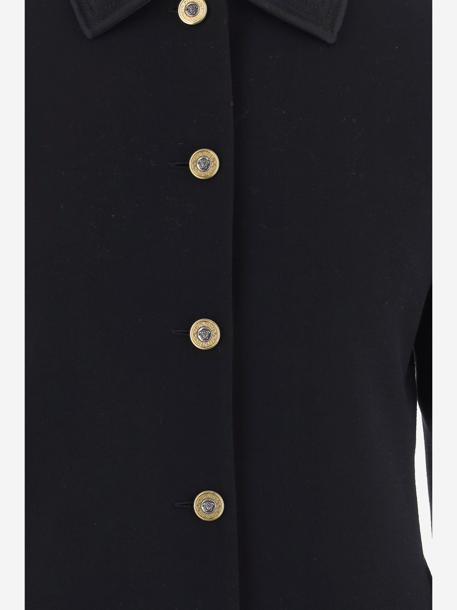 CAPPOTTO MONOPETTO IN LANA 1026890 1A190911B000 VERSACE 