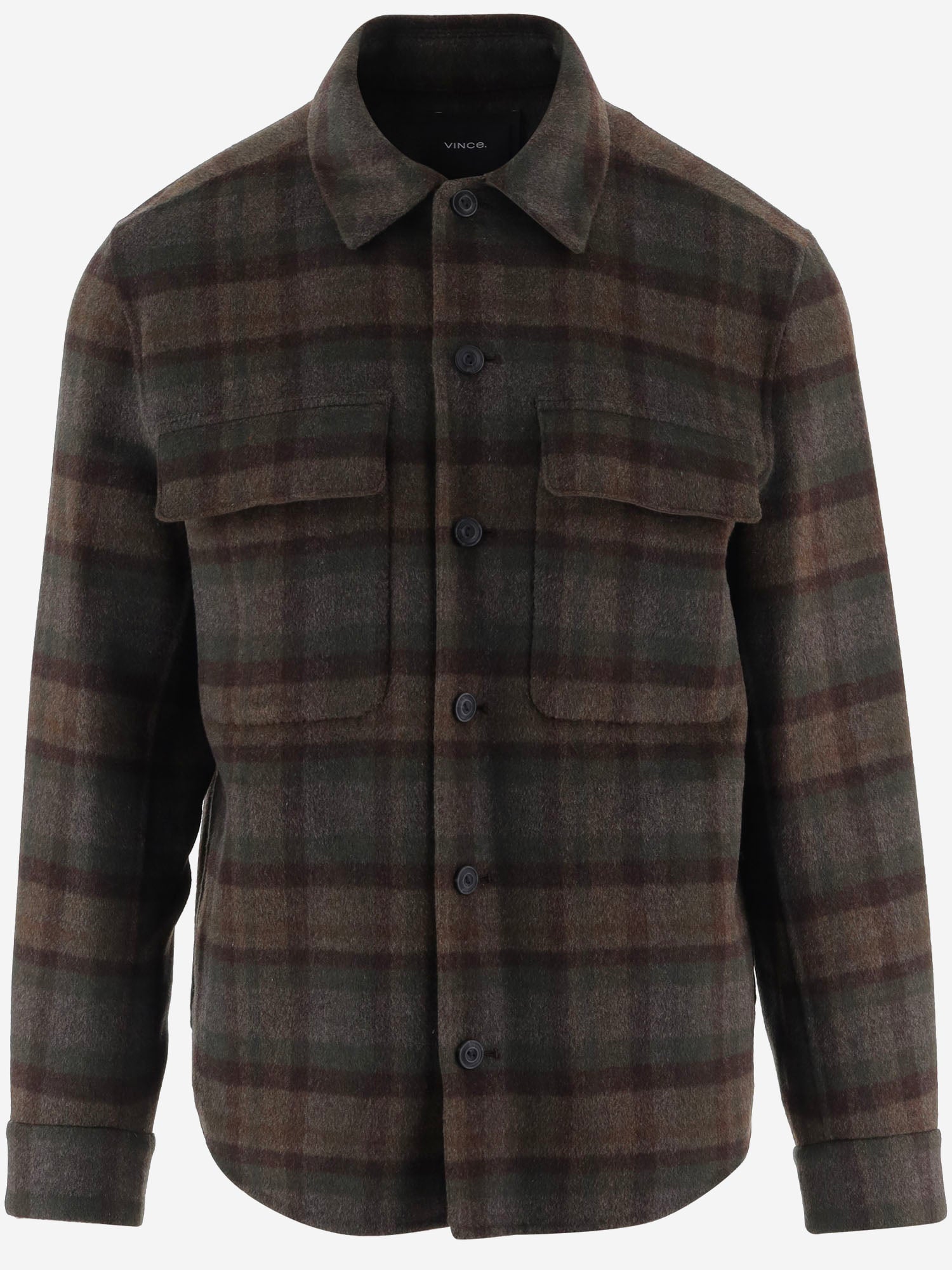 CAMICIA IN MISTO LANA CON MOTIVO A QUADRI M19354958 328NLC VINCE 