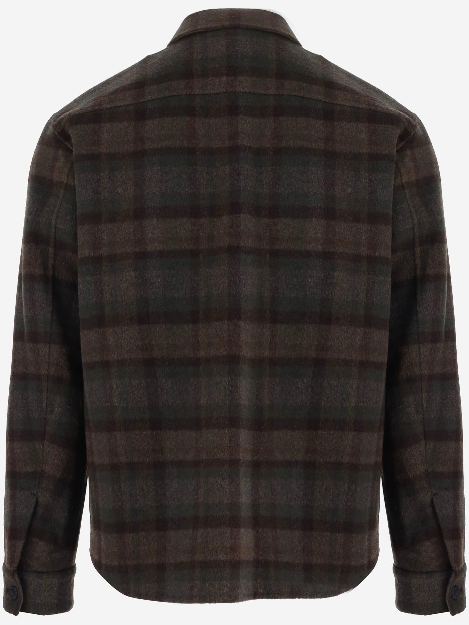 CAMICIA IN MISTO LANA CON MOTIVO A QUADRI M19354958 328NLC VINCE 