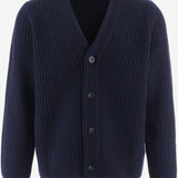 CARDIGAN IN LANA CON LAVORAZIONE A COSTE M20036621A 403CBL VINCE 