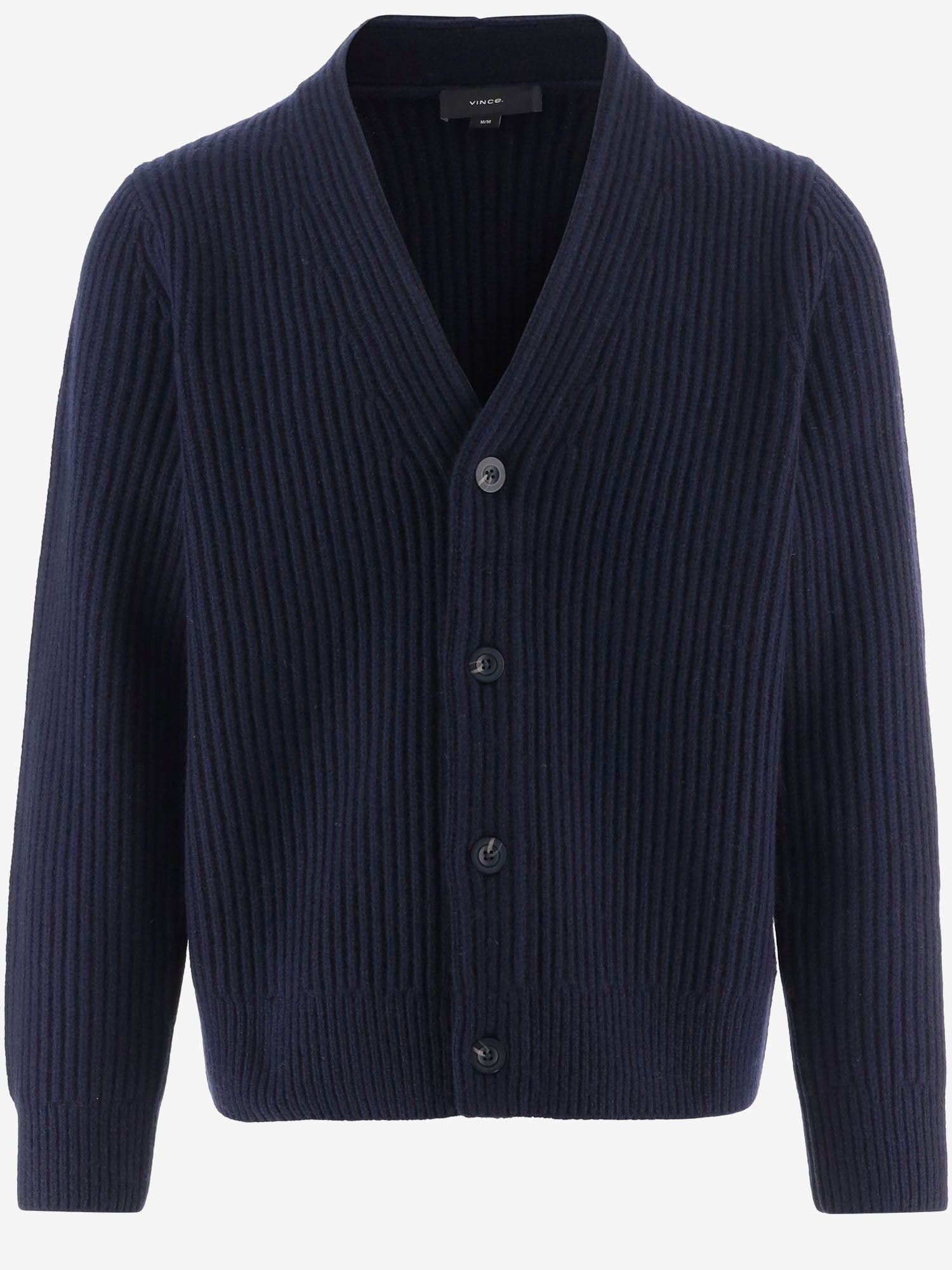 CARDIGAN IN LANA CON LAVORAZIONE A COSTE M20036621A 403CBL VINCE 