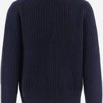 CARDIGAN IN LANA CON LAVORAZIONE A COSTE M20036621A 403CBL VINCE 