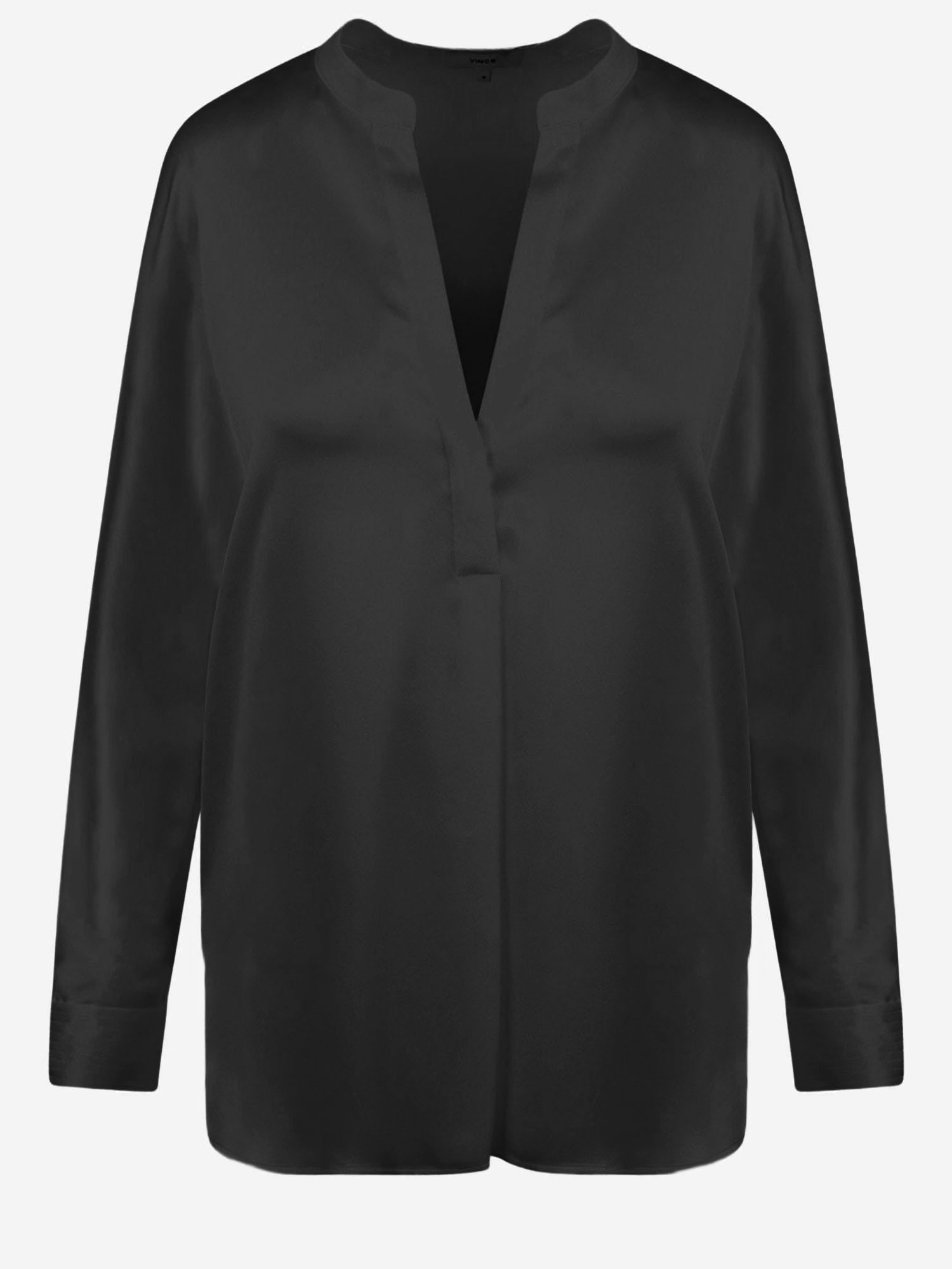CAMICIA IN SETA CON SCOLLO A V VR84511926 001 VINCE 
