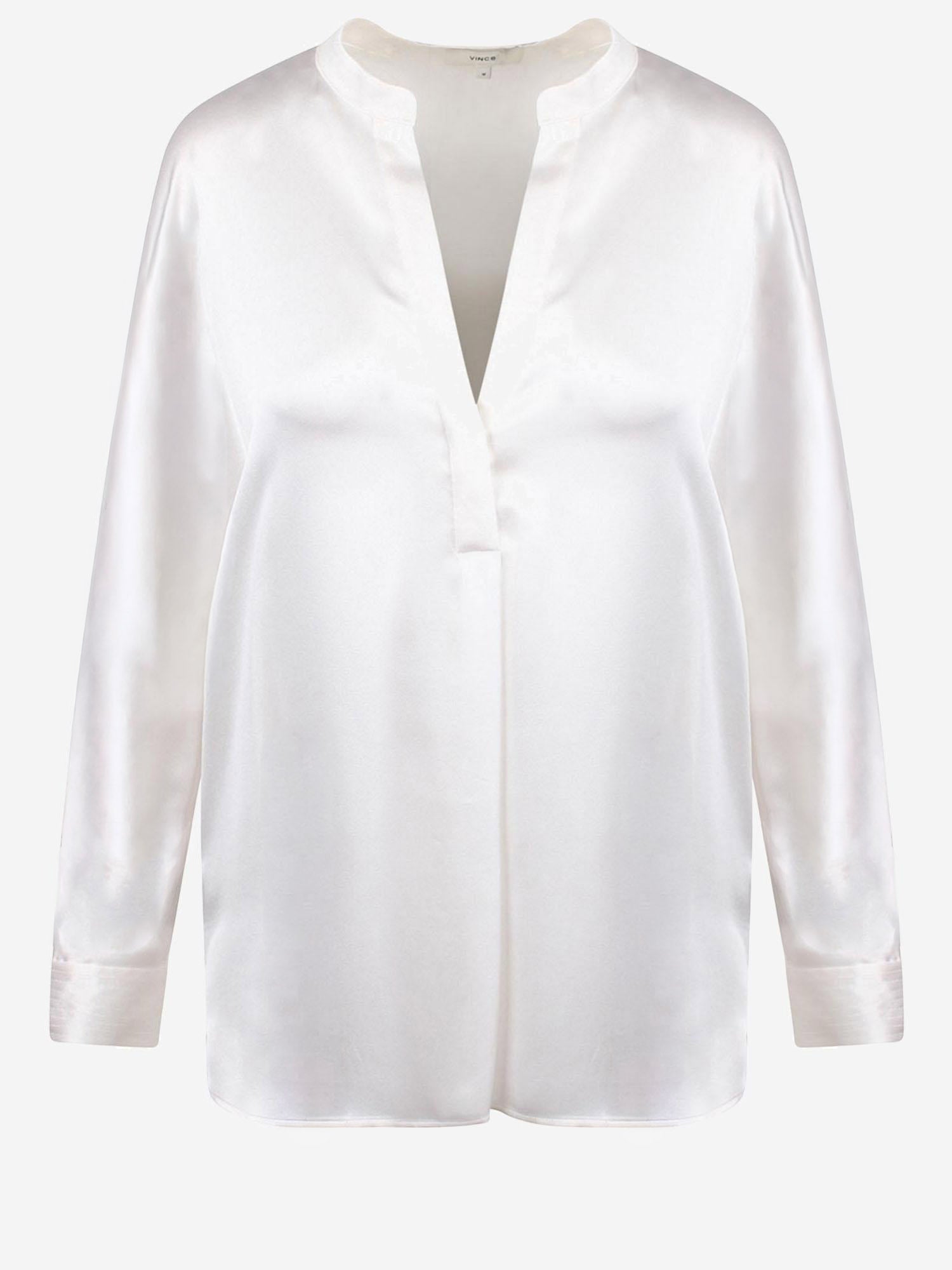CAMICIA IN SETA CON SCOLLO A V VR84511926 137 VINCE 