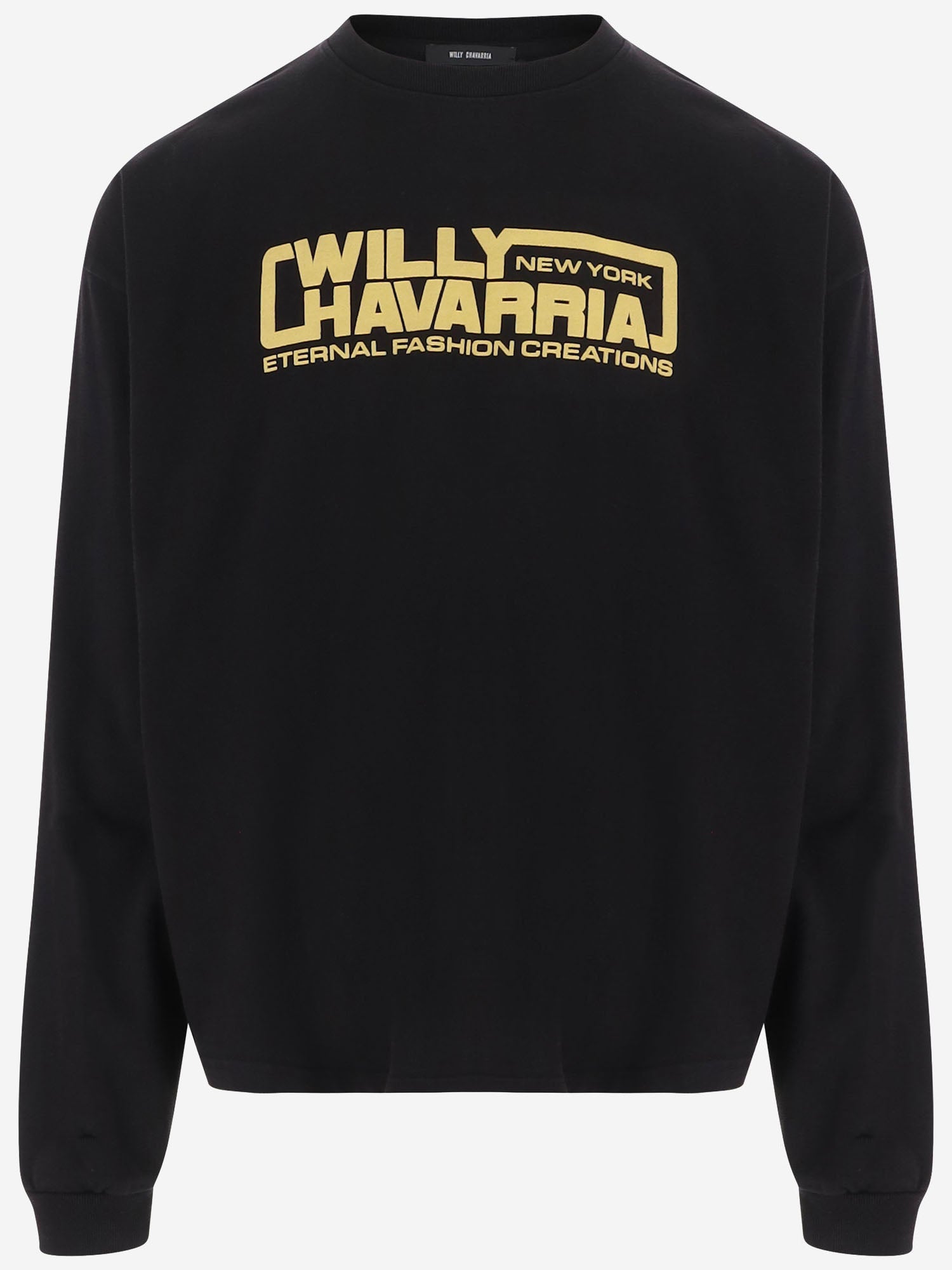 FELPA IN COTONE CON LOGO MUJTE025061N 001 WILLY CHAVARRIA 
