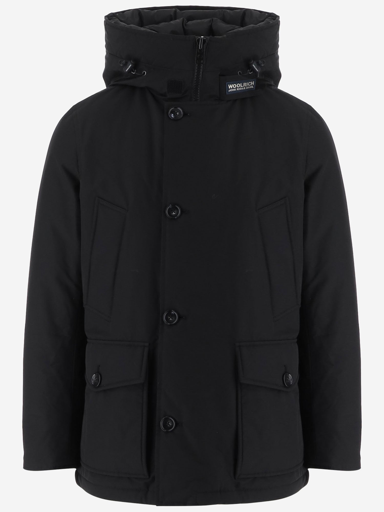 GIUBBOTTO IN MISTO COTONE CON LOGO CFWOOU0771MBUT0001 BLK WOOLRICH 