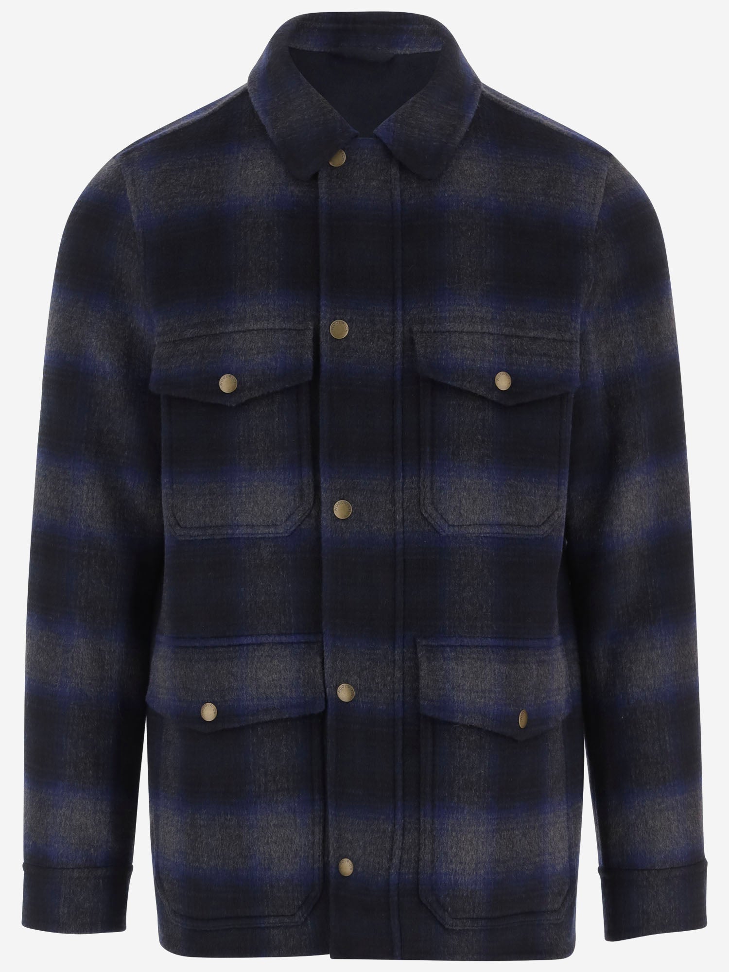 Camicia in misto lana con motivo a quadri CFWOOU2185MRUT5417 30037 WOOLRICH 