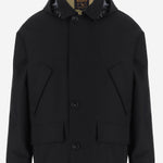 CAPPOTTO IN TESSUTO TECNICO CON CAPPUCCIO CFWOOU2197MRUT5449 BLK WOOLRICH 
