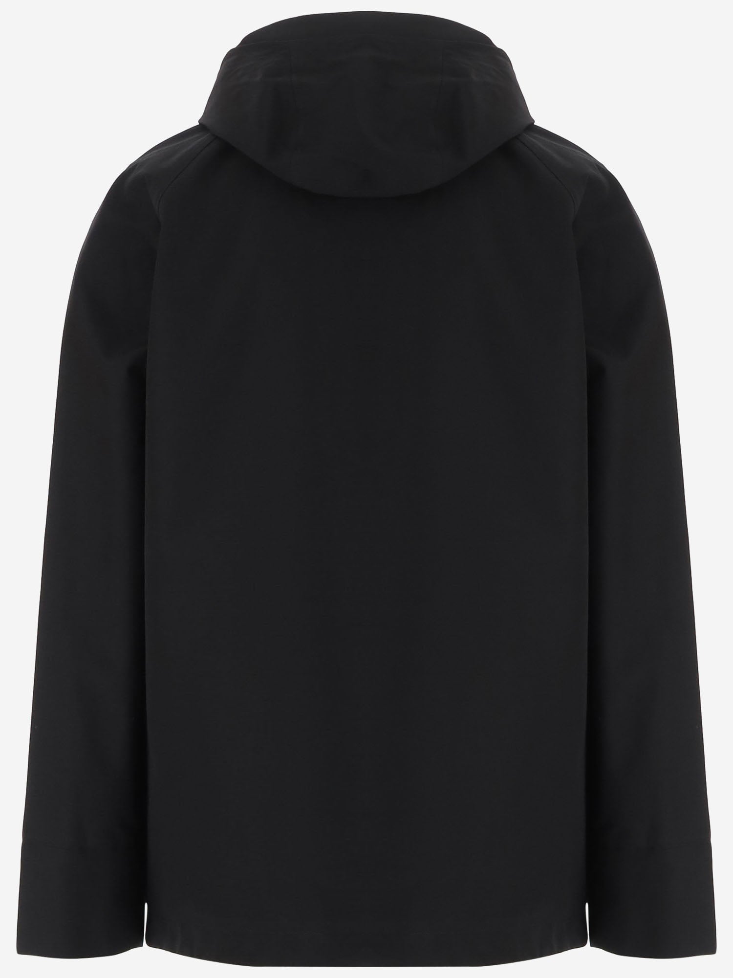 CAPPOTTO IN TESSUTO TECNICO CON CAPPUCCIO CFWOOU2197MRUT5449 BLK WOOLRICH 
