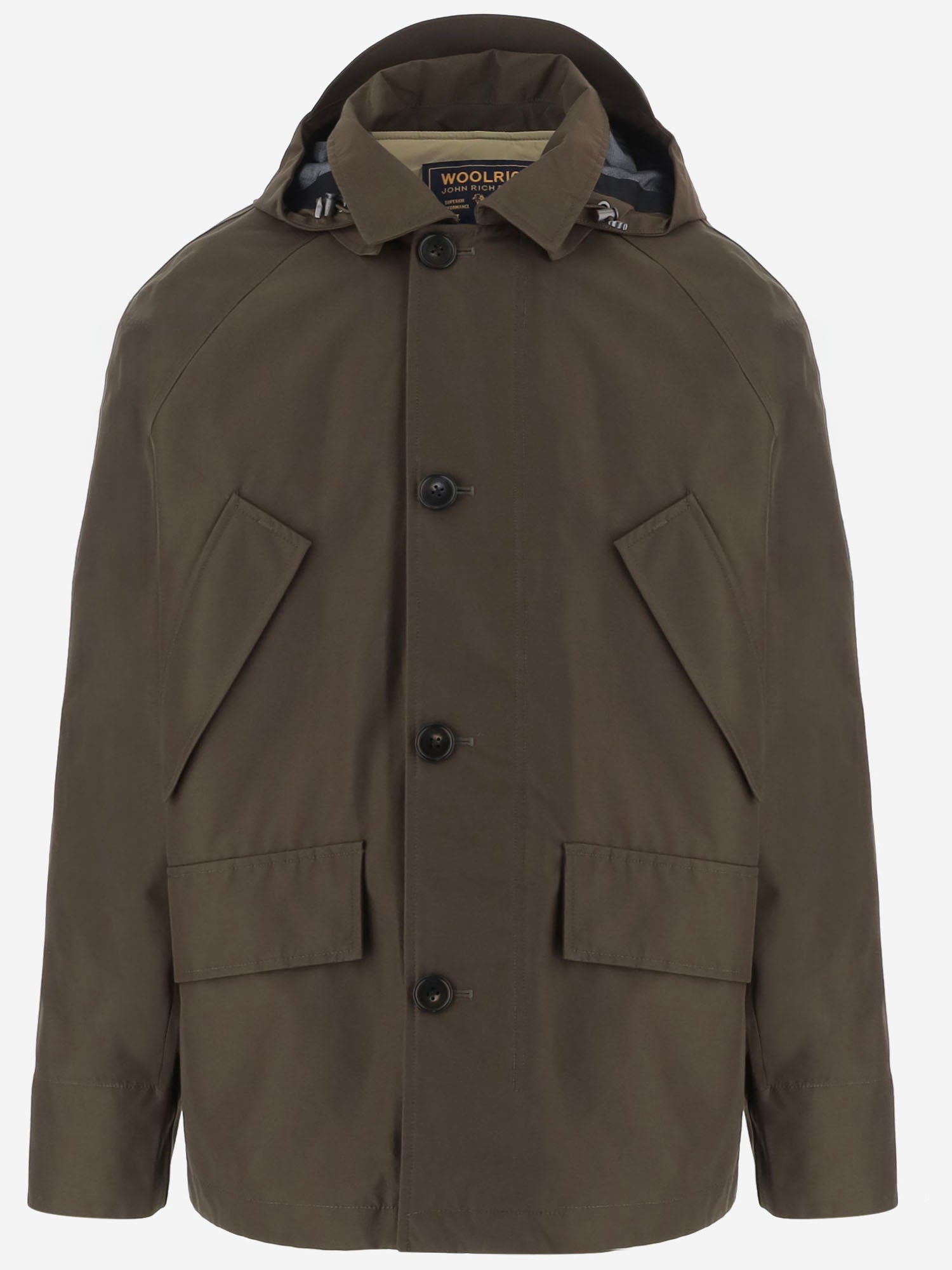 CAPPOTTO IN TESSUTO TECNICO CON CAPPUCCIO CFWOOU2197MRUT5449 DAG WOOLRICH 