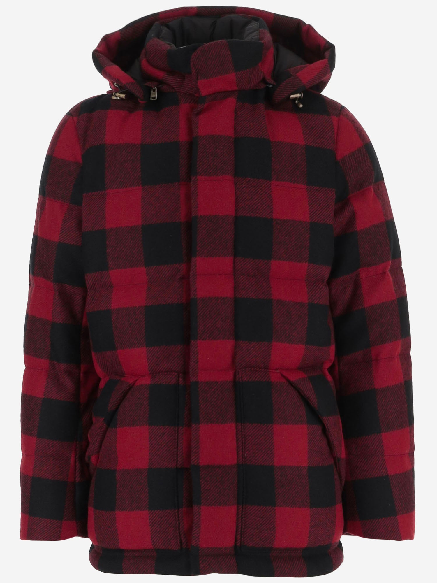 GIUBBOTTO IN LANA A QUADRI CON CAPPUCCIO CFWOOU2224MRUT5468 5321 WOOLRICH 