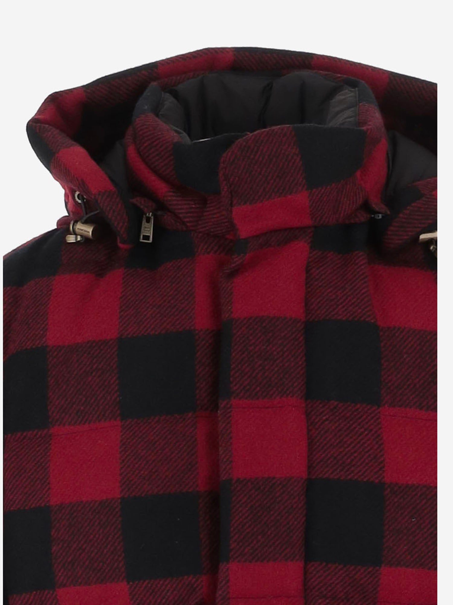 GIUBBOTTO IN LANA A QUADRI CON CAPPUCCIO CFWOOU2224MRUT5468 5321 WOOLRICH 