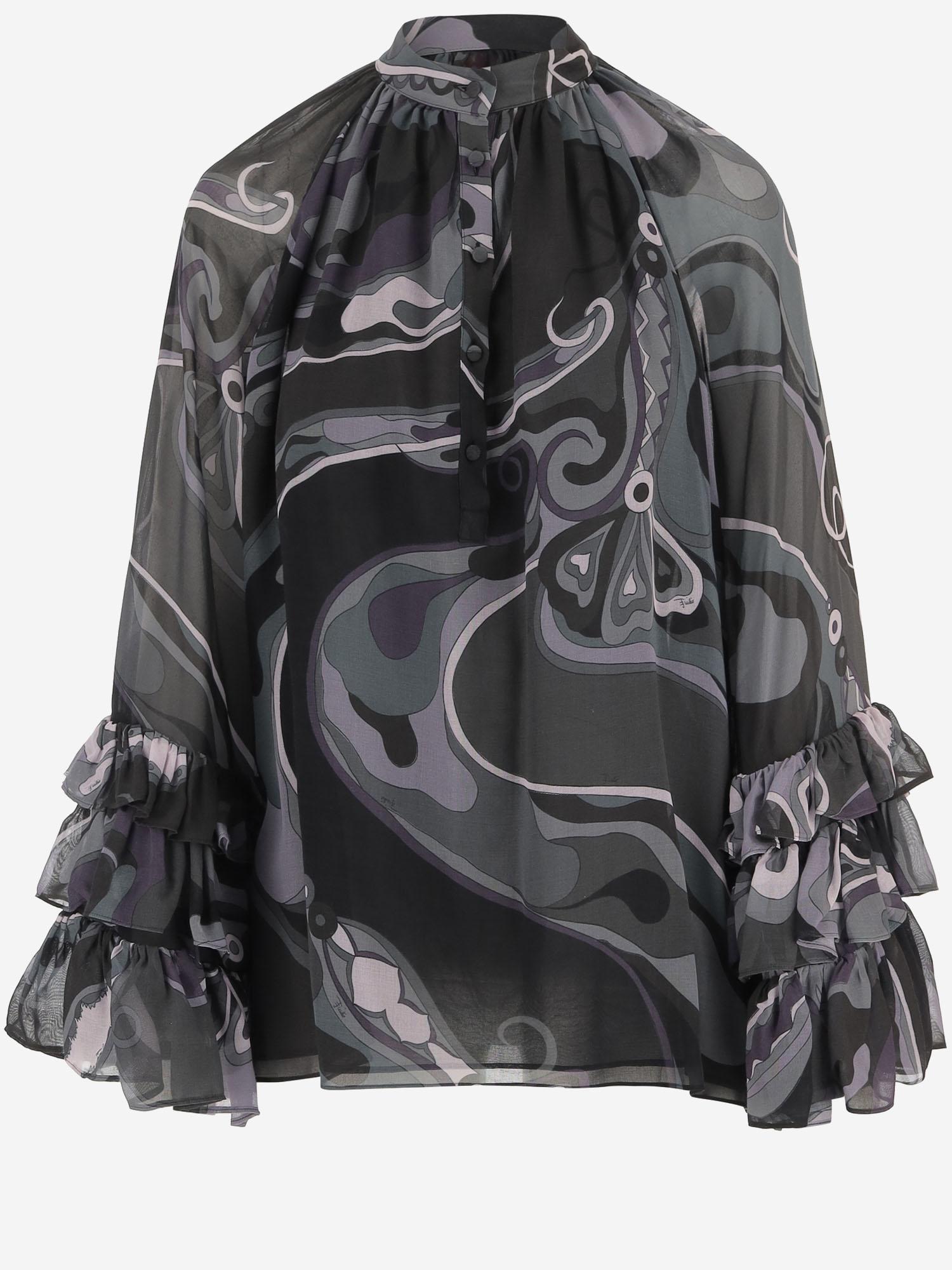 BLUSA IN VISCOSA CON STAMPA A MOTIVO ASTRATTO 5URM11 5U780016 EMILIO PUCCI 