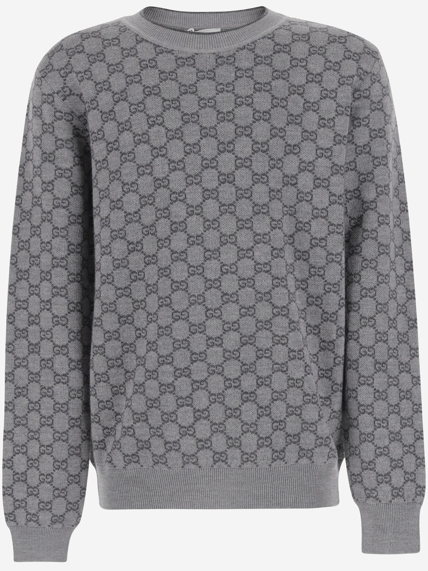 Maglione in jacquard di lana GG 834349 XKEZO1018 GUCCI KIDS 