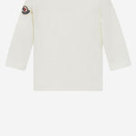 T-SHIRT A MANICHE LUNGHE IN COTONE STRETCH CON MOTIVO TEDDY BEAR 8D0000589AUM 034 MONCLER ENFANTS 