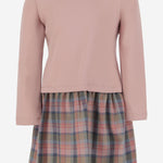 ABITO CON COLLETTO ARRICCIATO E GONNA CHECK MITARUCHE 12 NICOLETTA FANNA KIDS 