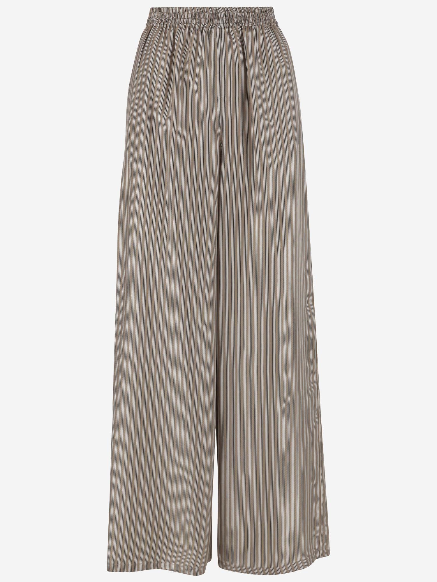 PANTALONI IN SETA CON MOTIVO A RIGHE LADINO 002 MAX MARA 