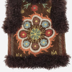 Gilet suzani con pelliccia di pecora CC174 BROWN ZAZI 