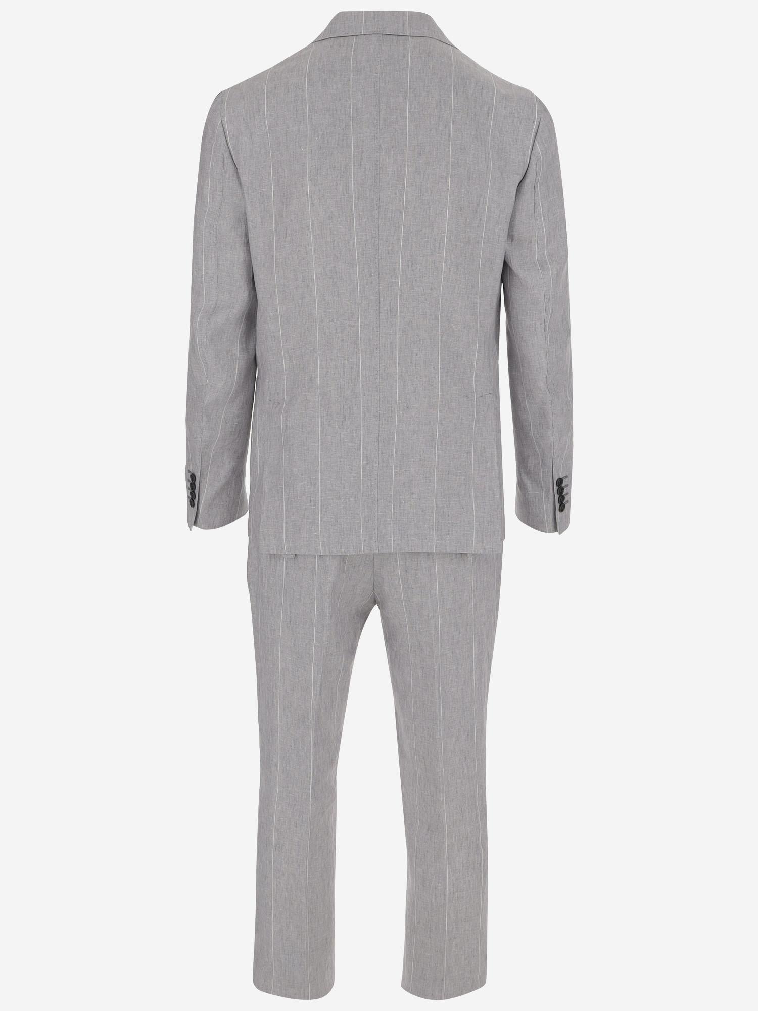 COMPLETO GESSATO IN LINO NAPOLI 4028F001 BRIAN DALES 