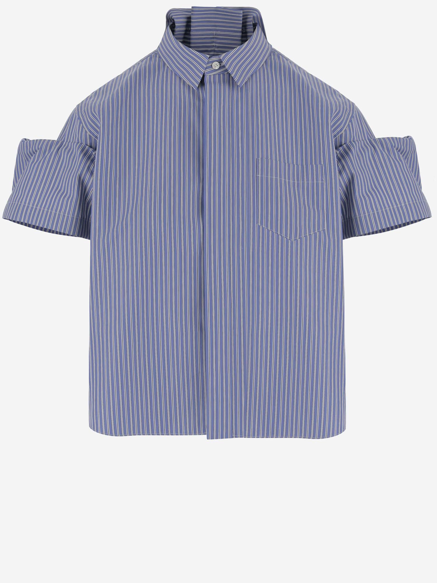 CAMICIA IN MISTO COTONE CON PIEGHE POSTERIORI 08395 421 SACAI 