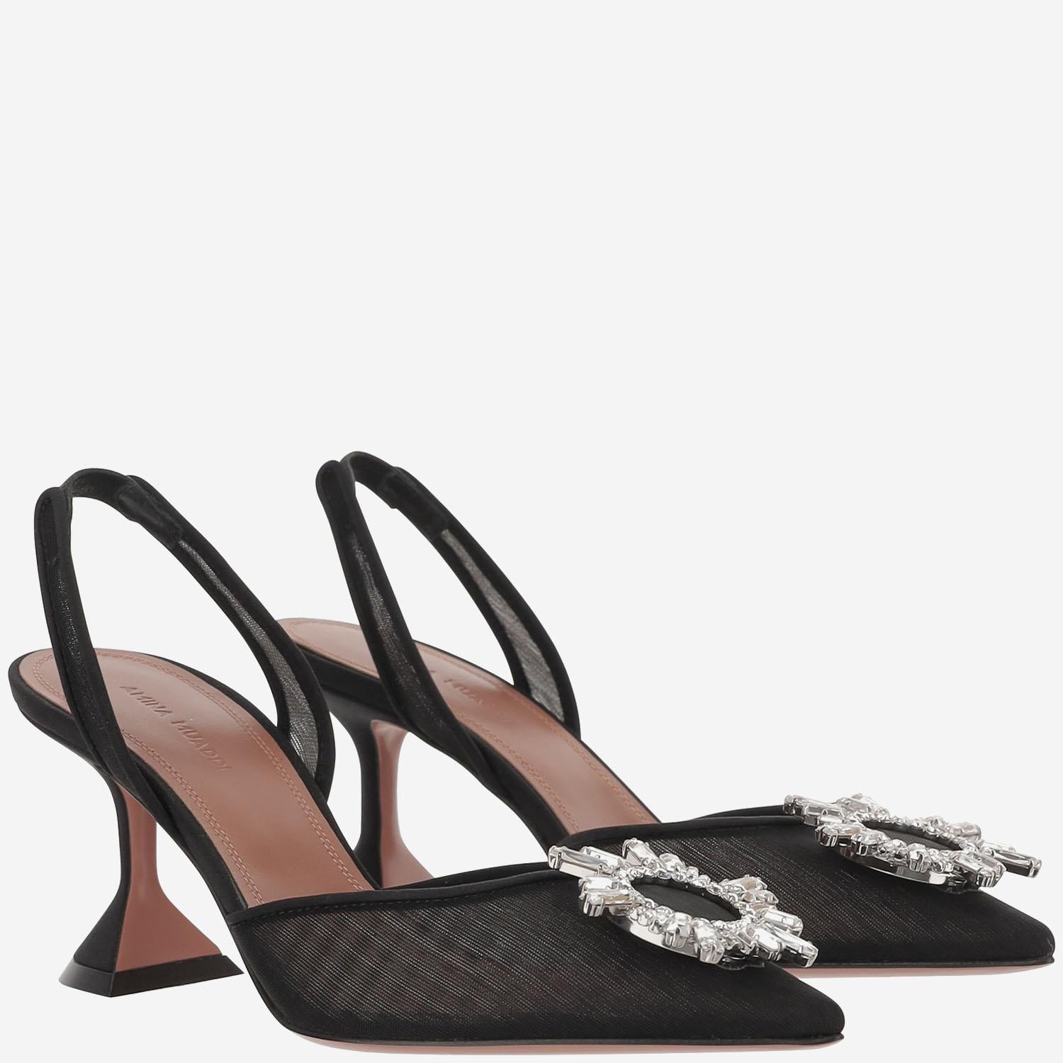 Begum Slingback in mesh BEGUMMESHSLING BLACK AMINA MUADDI 