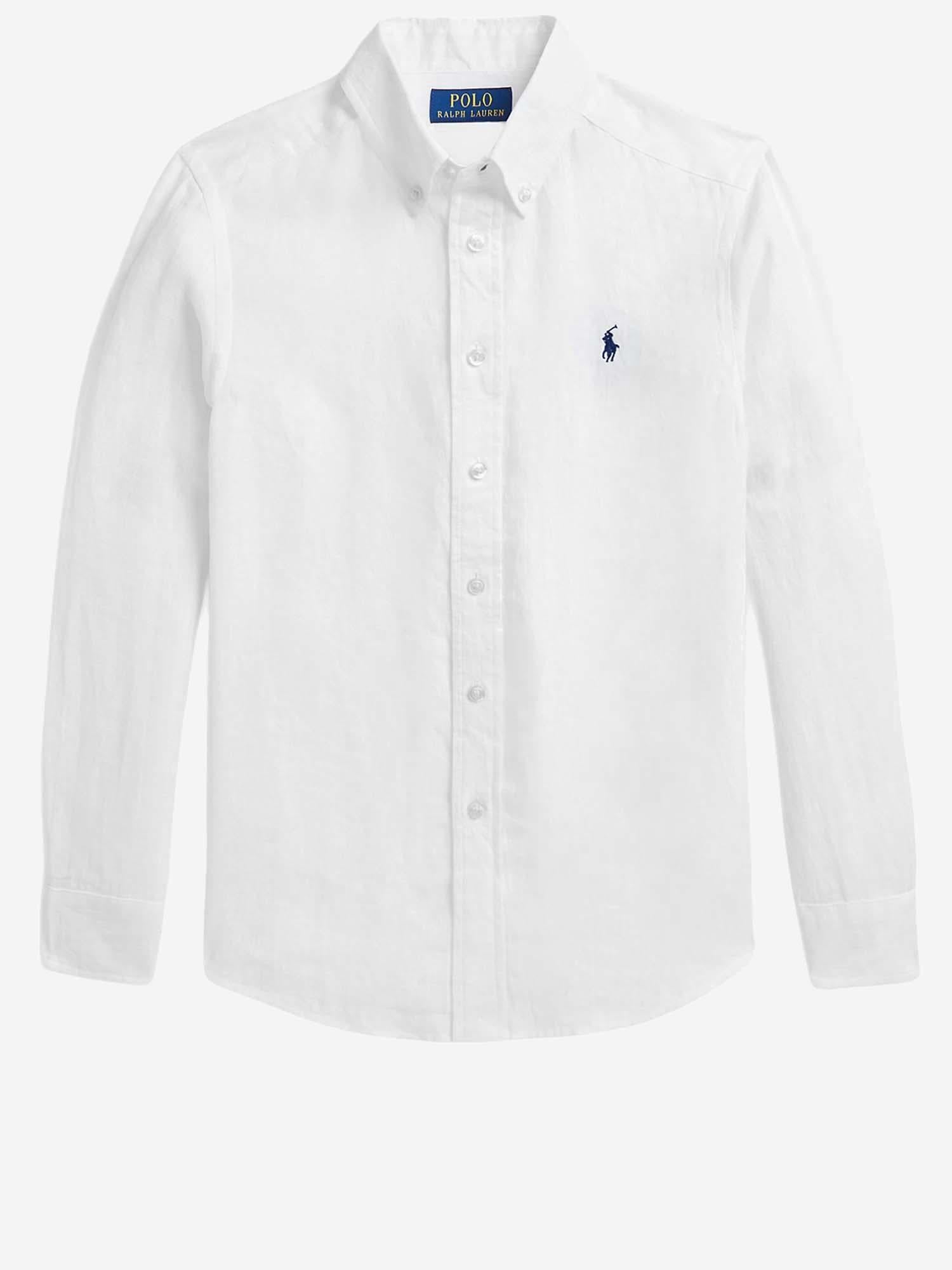 CAMICIA IN LINO CON LOGO 323967600 003 POLO RALPH LAUREN KIDS 