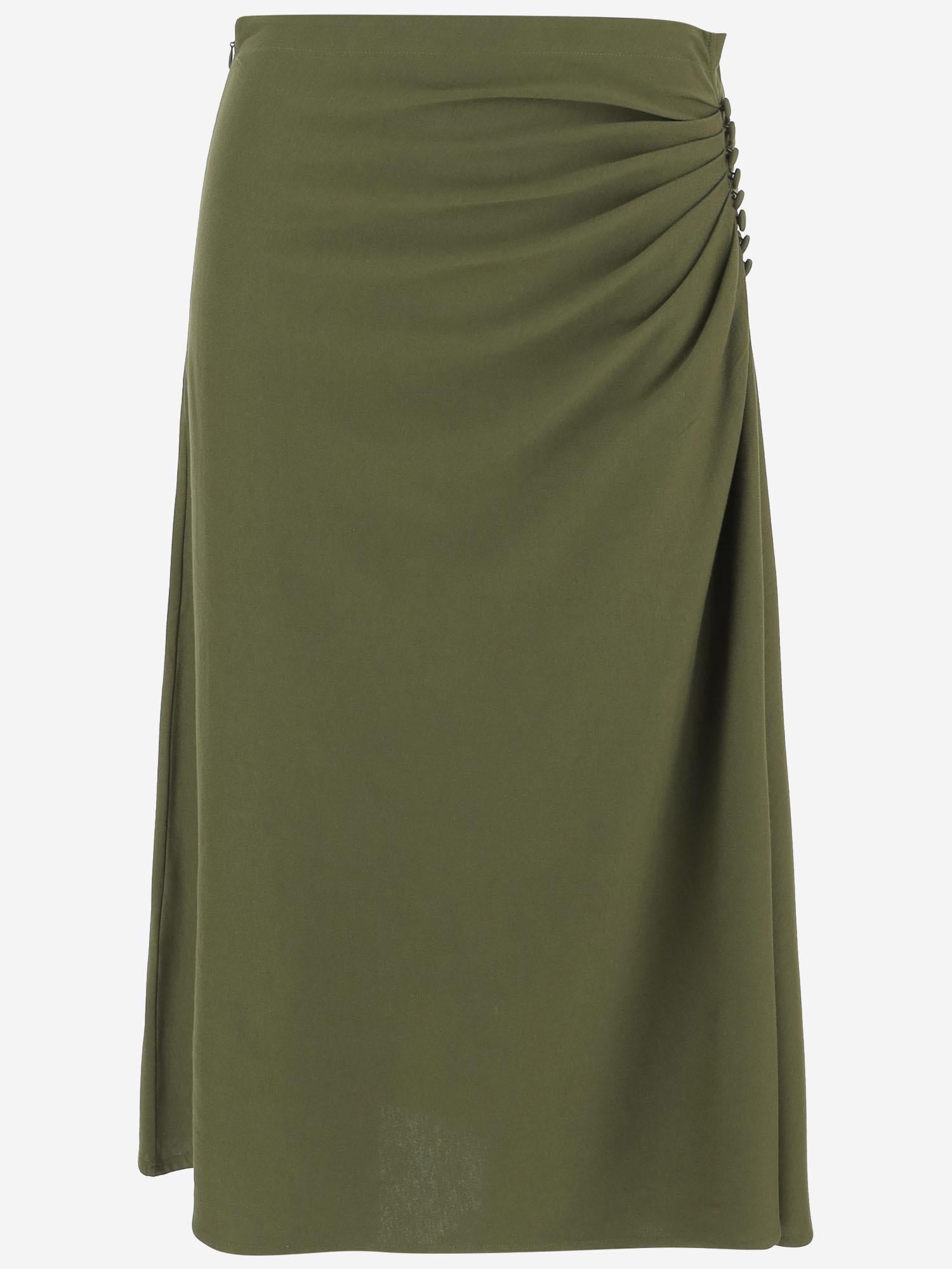 GONNA HEVIRA IN COTONE CON DRAPPEGGIO LATERALE 011116 2603604 DRIES VAN NOTEN 