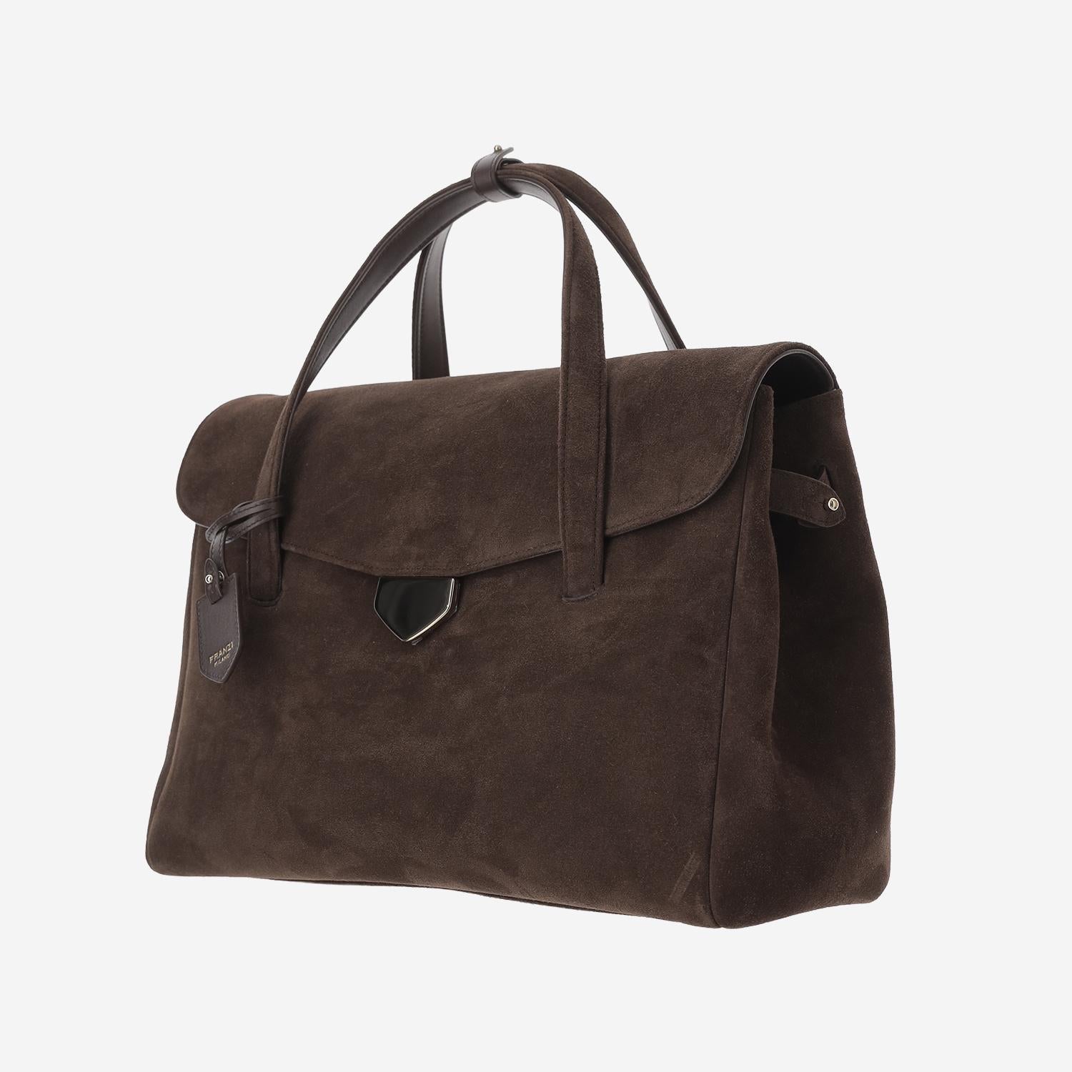 BORSA VIRGINIA IN PELLE SCAMOSCIATA VIRGINIA EBONY FRANZI MILANO 