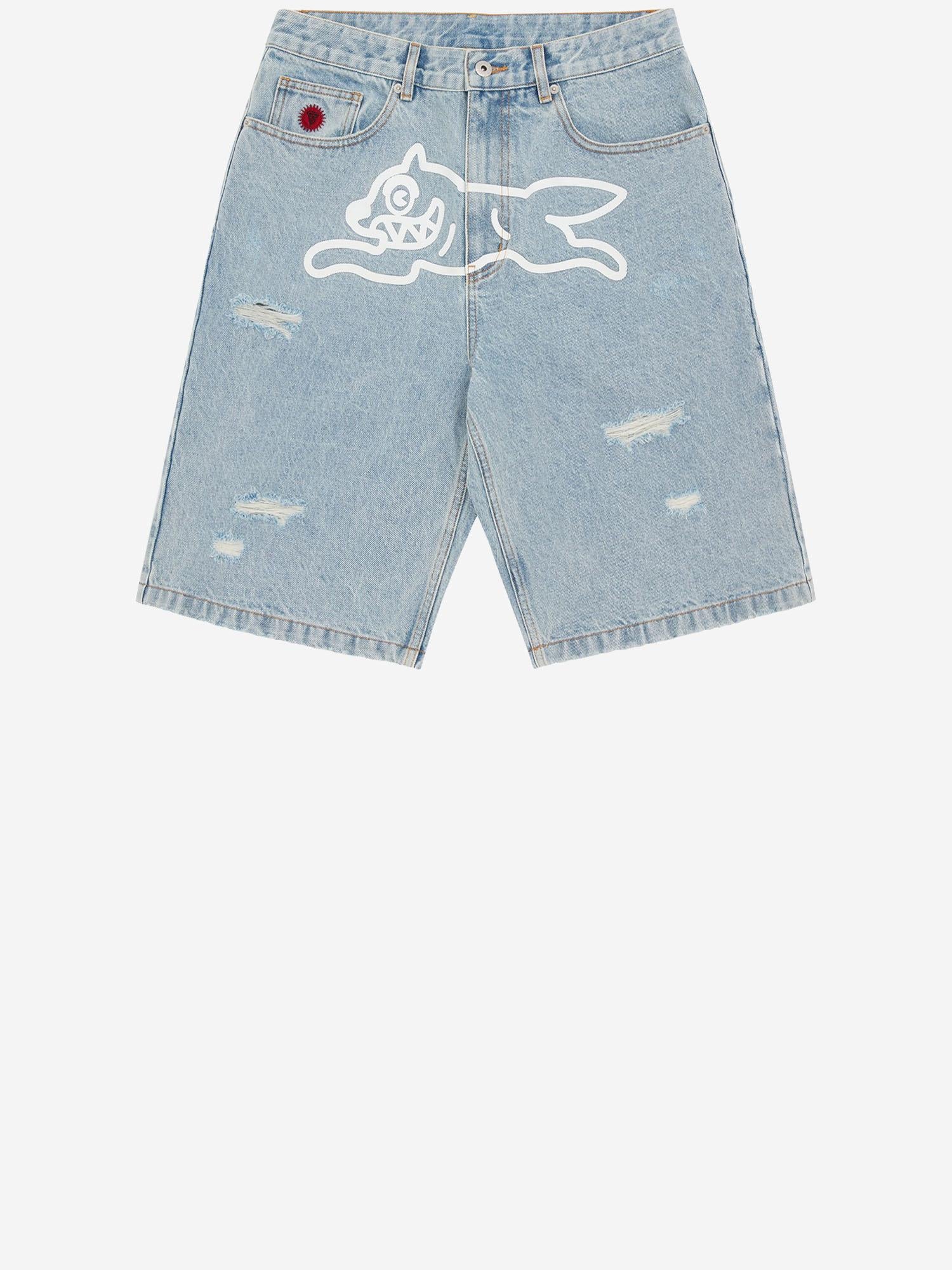 PANTALONI CORTI IN COTONE ICD003 HEAVY WASH BLUE ICECREAM 