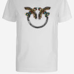 T-SHIRT IN COTONE CON RICAMO APPLICATO 100535 A33FZ05 PINKO 