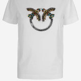 T-SHIRT IN COTONE CON RICAMO APPLICATO 100535 A33FZ05 PINKO 