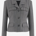 BLAZER MONOPETTO IN CHEVRON 13H682 002NEROWHITE SALVATORE FERRAGAMO 