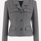 BLAZER MONOPETTO IN CHEVRON 13H682 002NEROWHITE SALVATORE FERRAGAMO 