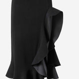 Abito in viscosa stretch con volant 105781 A2Q2Z99 PINKO 