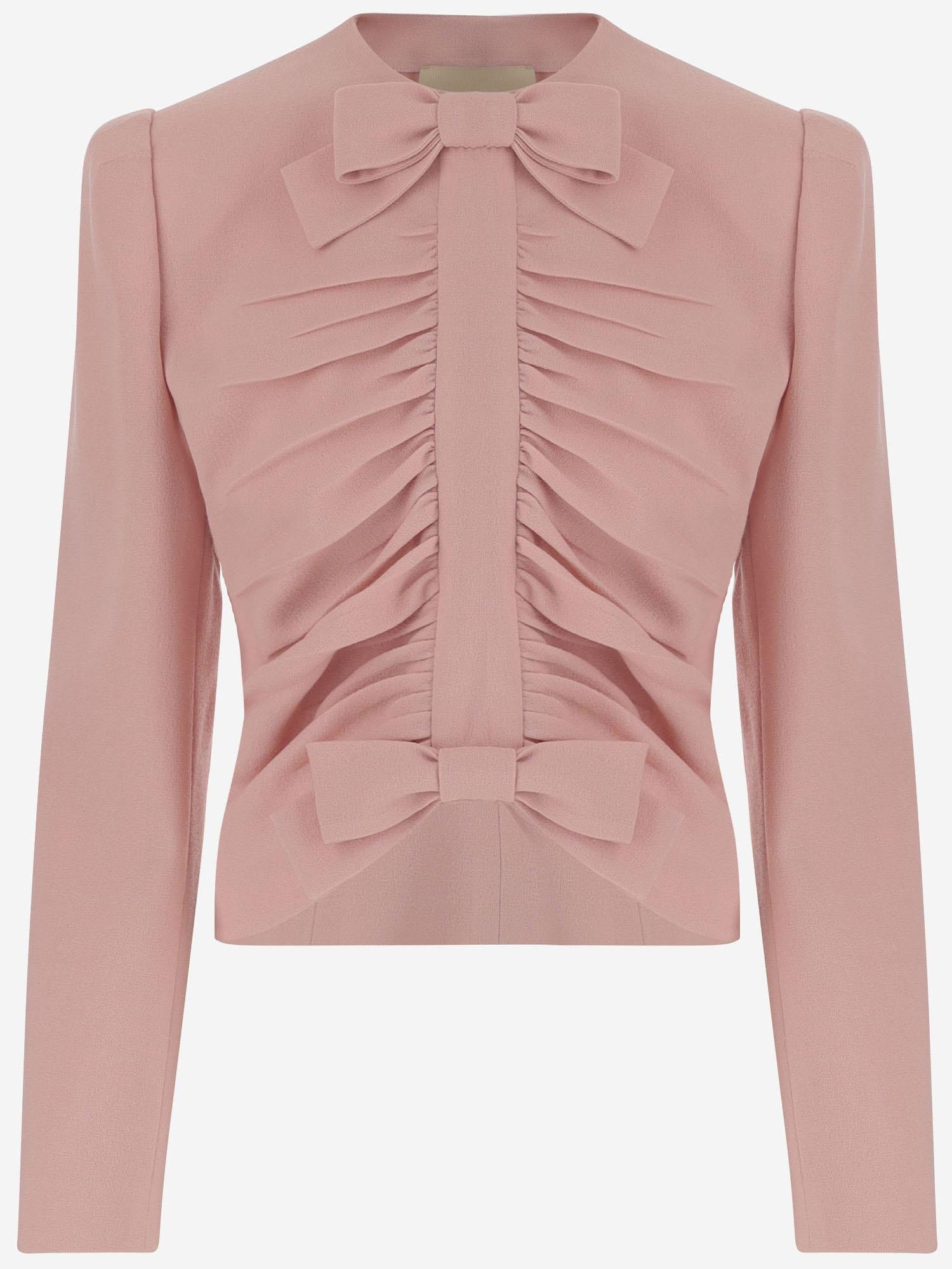 Giacca lana vergine con ruches 8B0CE5R7 A6FF8U VALENTINO 