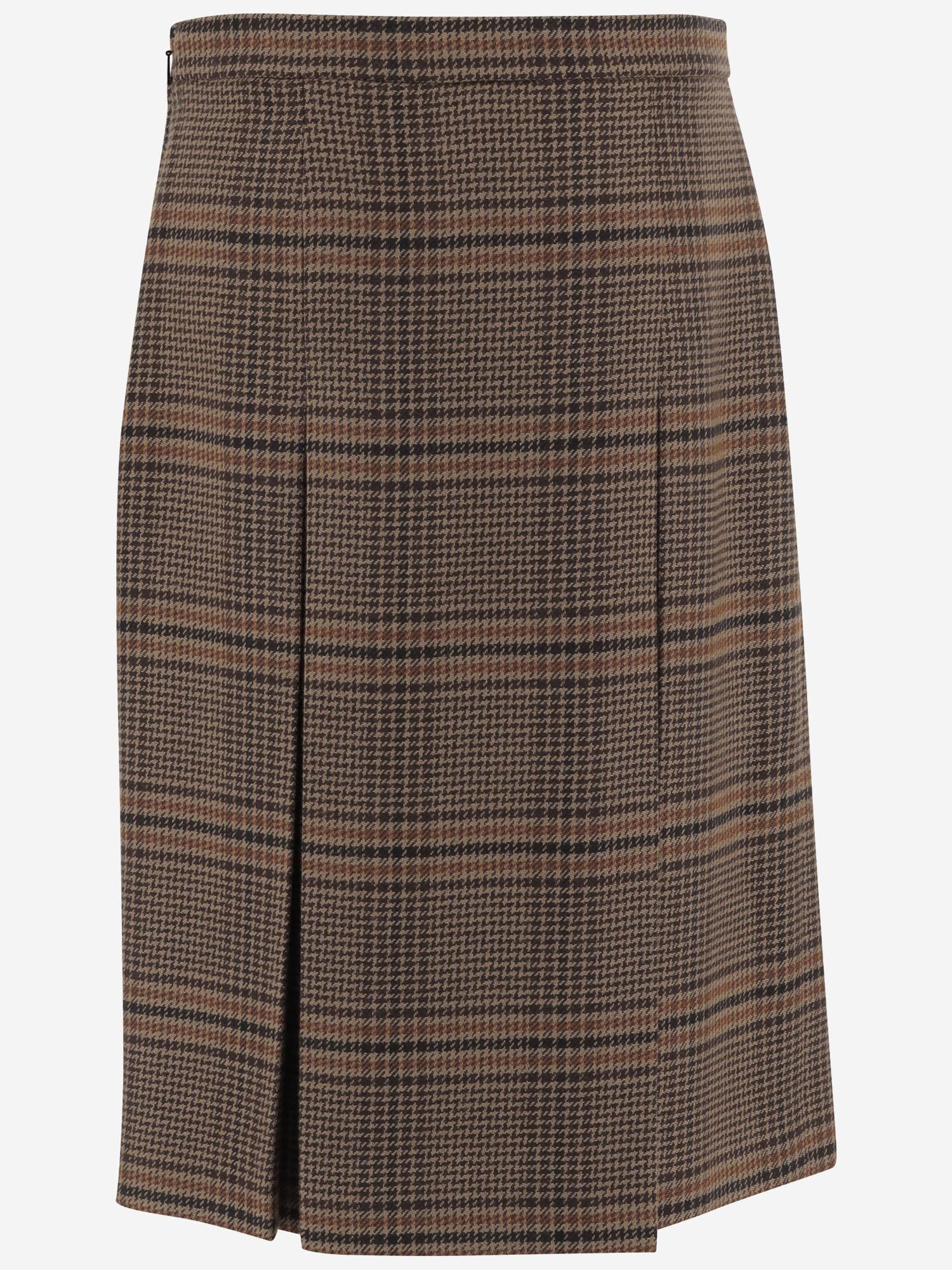 GONNA MIDI IN LANA PRINCIPE DI GALLES 831068 Y9I702849 SAINT LAURENT 