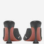 SANDALI SALMA IN RASO SALMASLIPPER 95BLACK AMINA MUADDI 