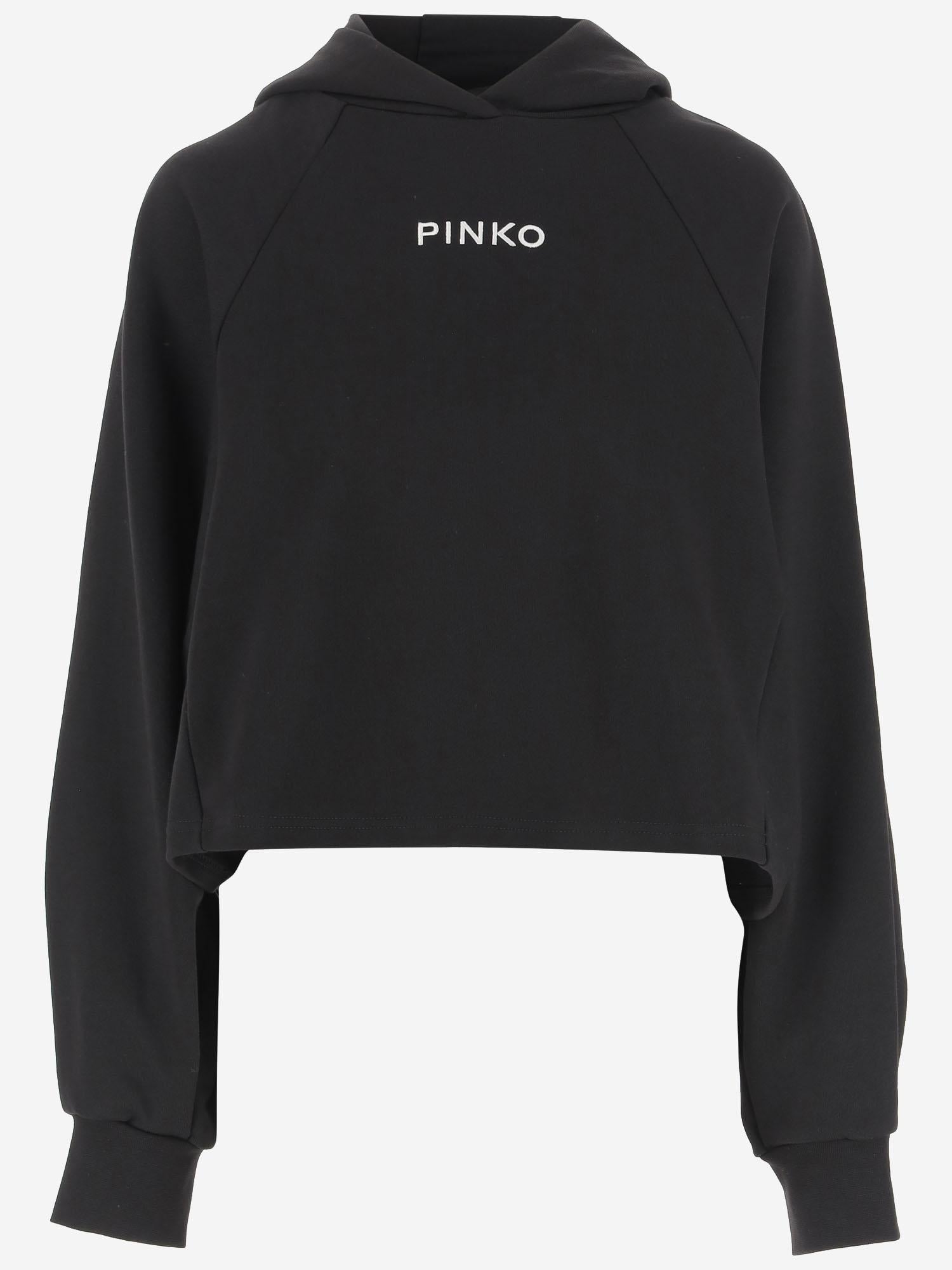 FELPA CROPPED IN COTONE CON LOGO 105726 A2URZ99 PINKO 