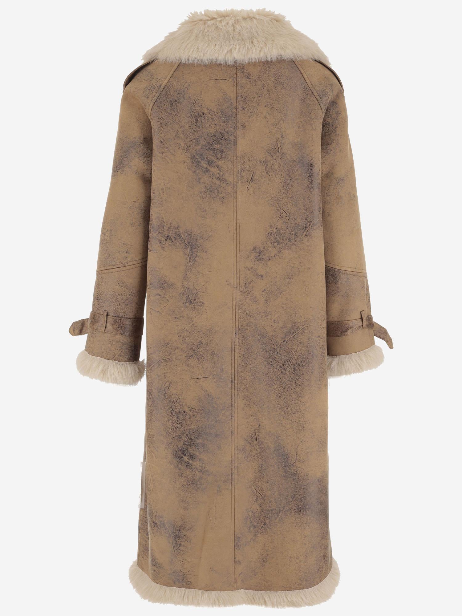 CAPPOTTO IN NYLON CON DETTAGLI IN PELLICCIA PZ119 SLV003 UNCOMMON 