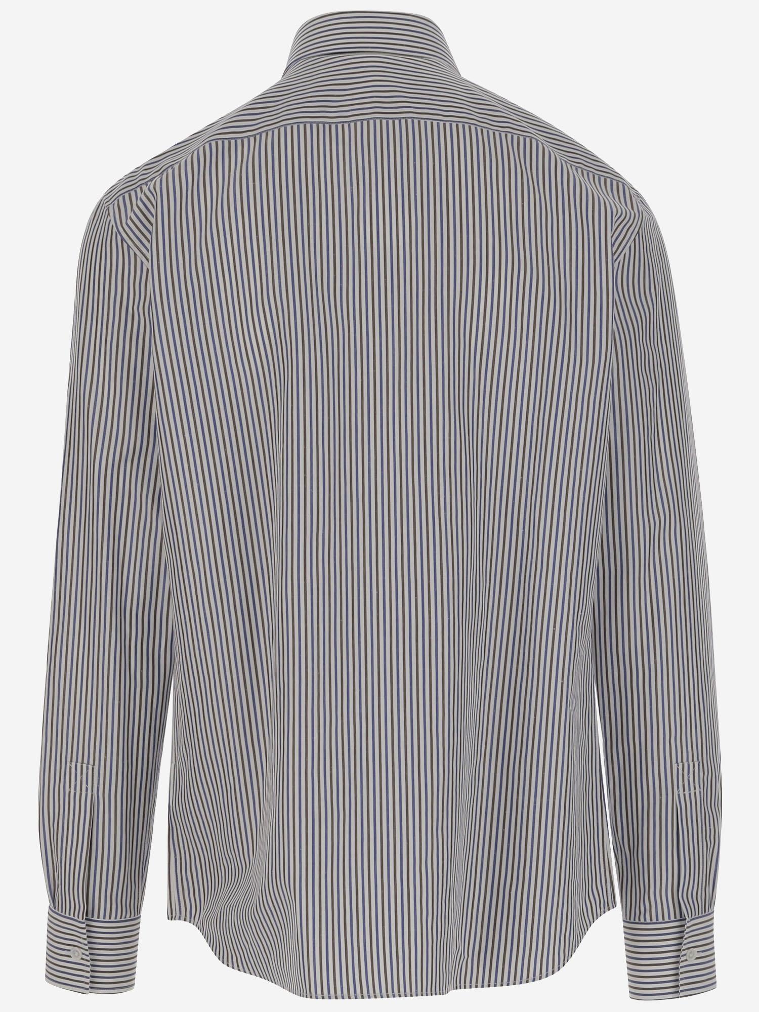 CAMICIA IN MISTO COTONE CON MOTIVO A RIGHE 762914 V3ZC14012 BOTTEGA VENETA 