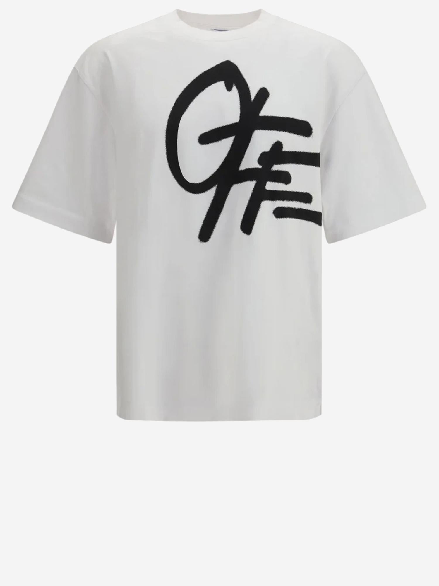 T-SHIRT IN COTONE CON LOGO 44MAA120S26J00L 100 OFF-WHITE 