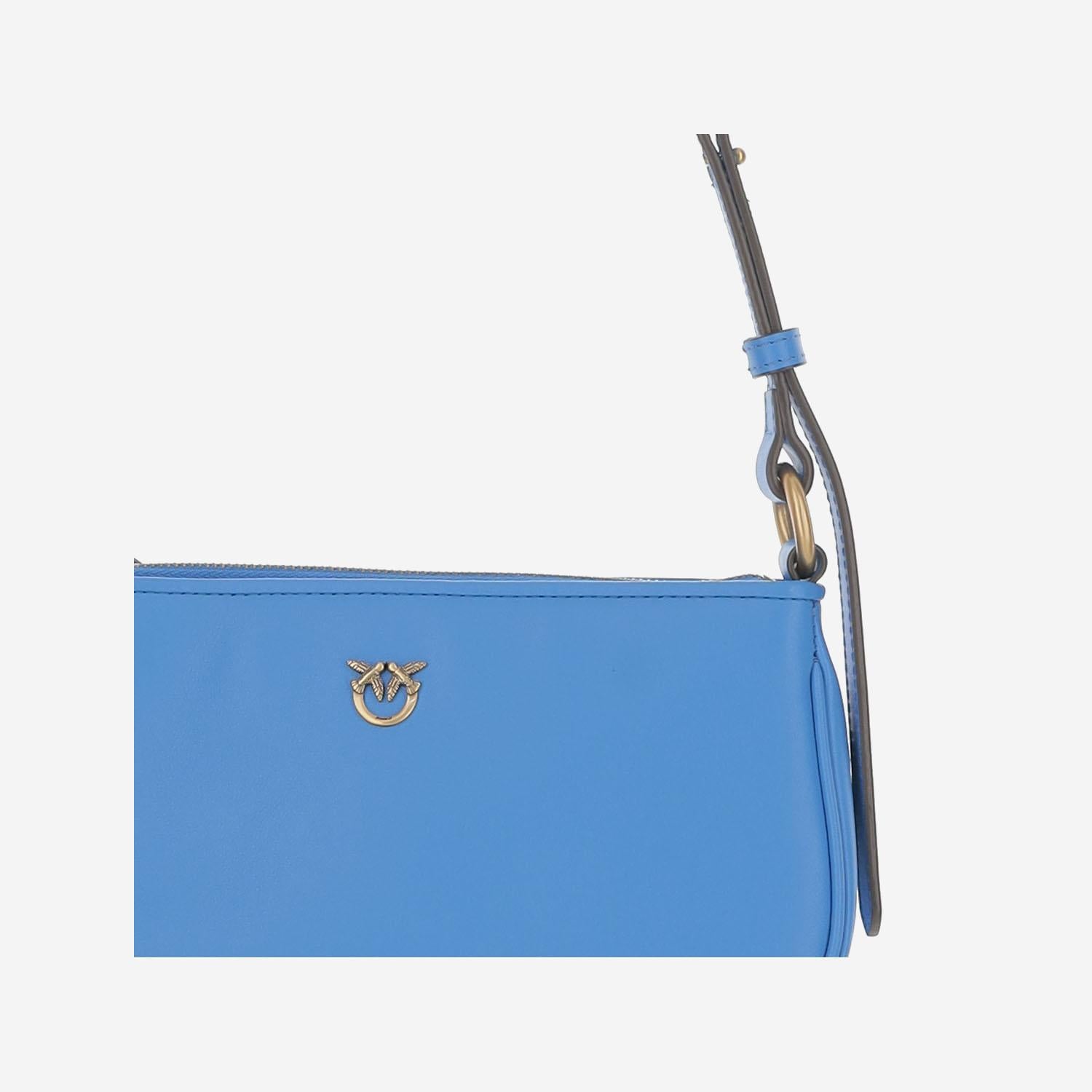 BORSA MINI HALF MOON BAGUETTE IN PELLE CON LOGO 105069 A0QOF32Q PINKO 