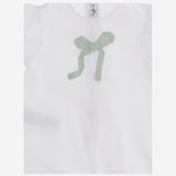 Tutina in cotone stretch con fiocco P25TO273MF032 0152 IL GUFO KIDS 