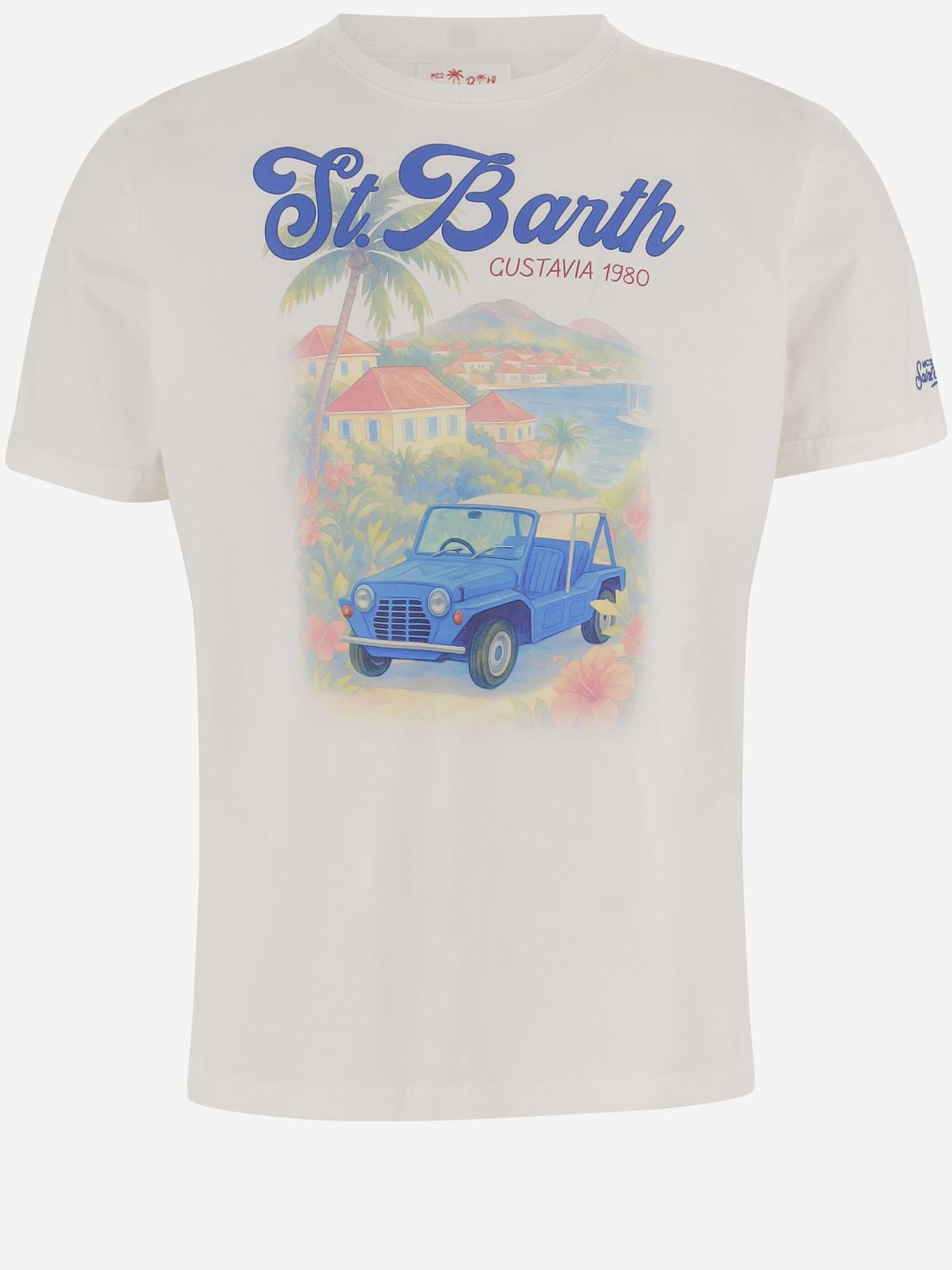 T-SHIRT IN COTONE CON STAMPA DNV0002 04444L MC2 SAINT BARTH 