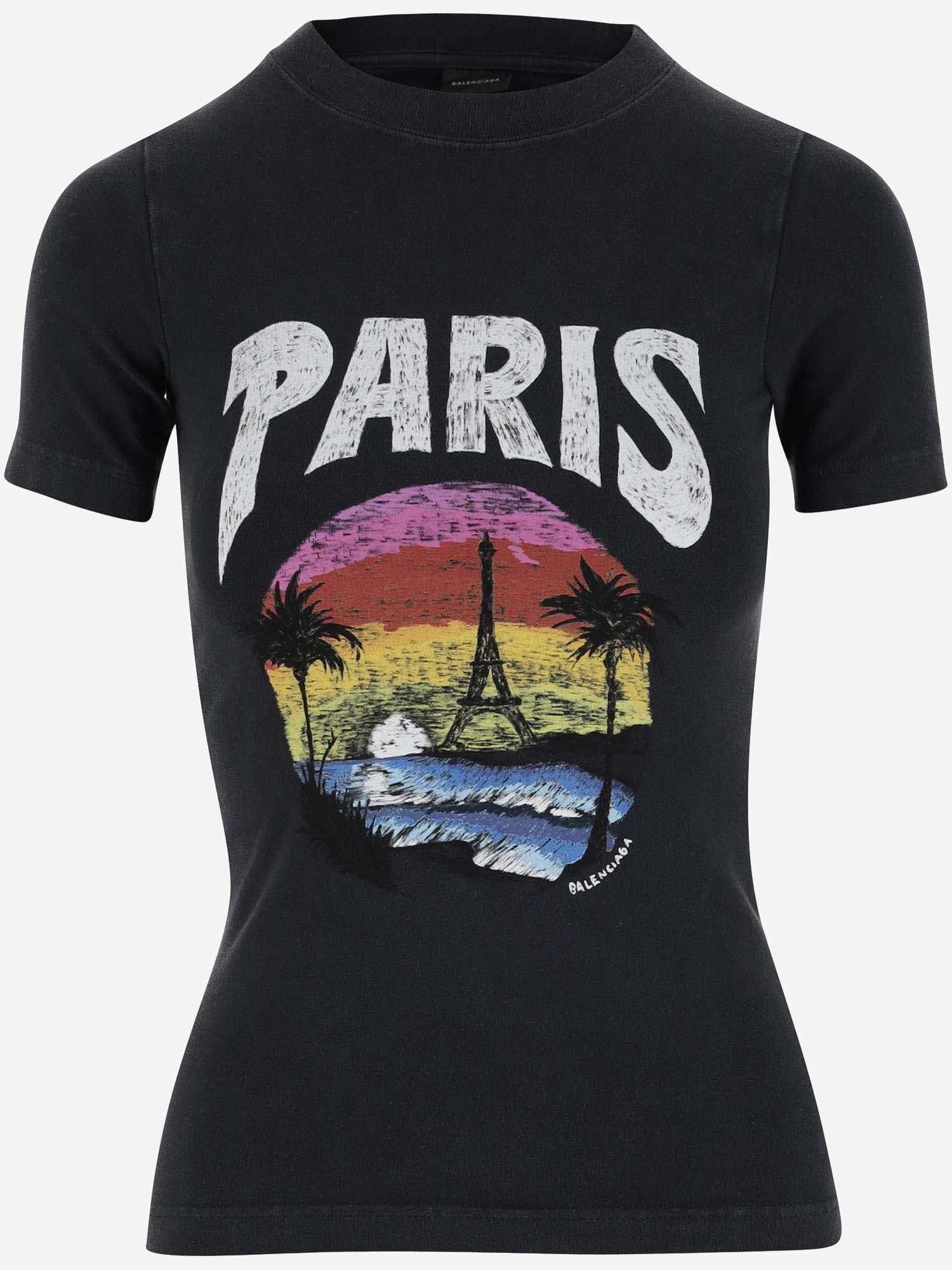 T-SHIRT IN COTONE STRETCH CON STAMPA GRAFICA 768075 TPVM21569 BALENCIAGA 