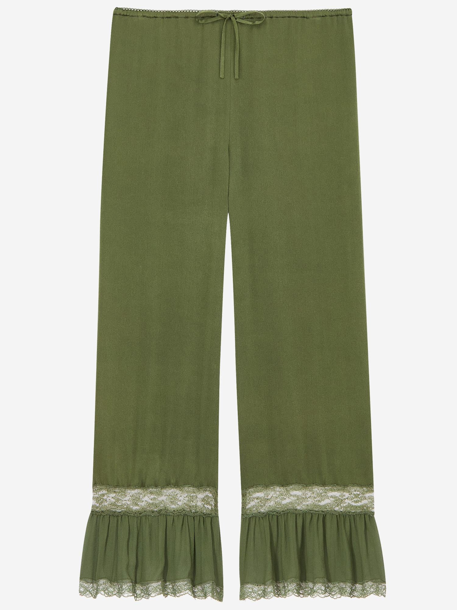 Pantaloni in raso di seta 858258 Y7G273981 SAINT LAURENT 