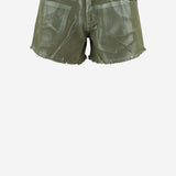 PANTALONI CORTI IN COTONE CON ORLO SFRANGIATO DAM25M04. ARMY DONT @ ME 