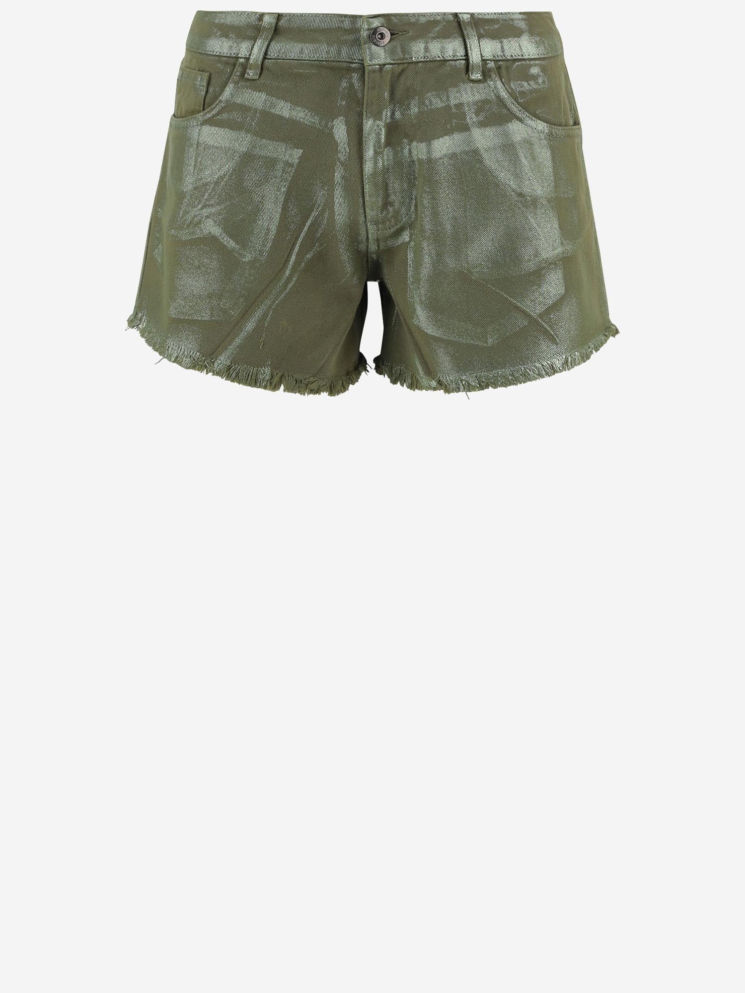 PANTALONI CORTI IN COTONE CON ORLO SFRANGIATO DAM25M04. ARMY DONT @ ME 