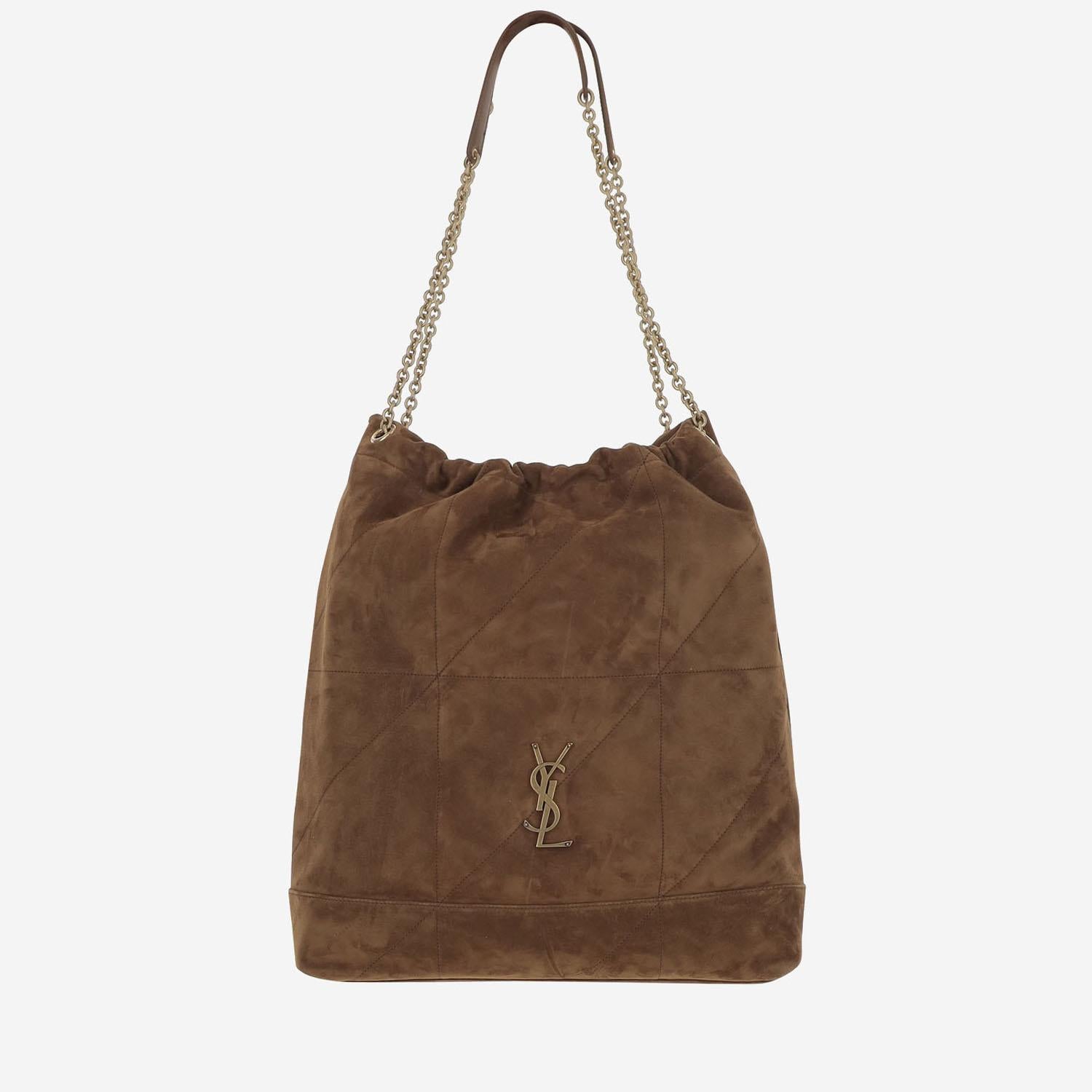 BORSA POCHON JAMIE GRANDE IN PELLE SCAMOSCIATA 828350 1U8P72916 SAINT LAURENT 