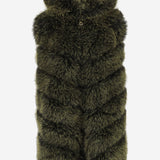 GILET CON CAPPUCCIO IN PELLICCIA SINTETICA TH06 FFX013 UNCOMMON 